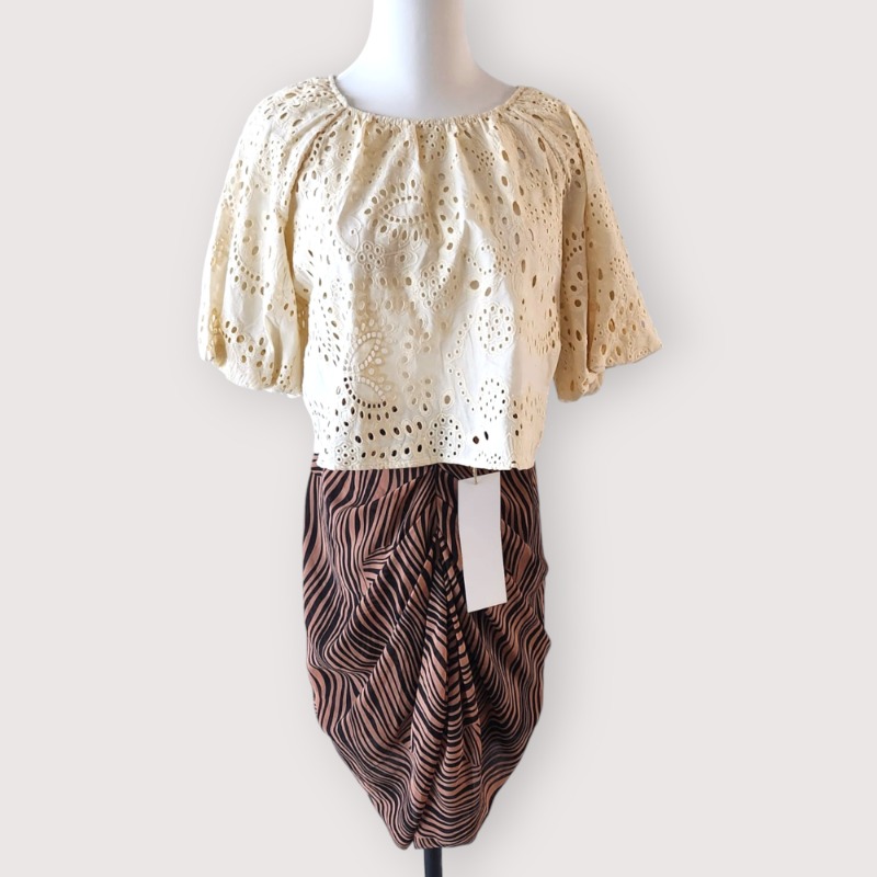 Zara Cream Top and Skirt