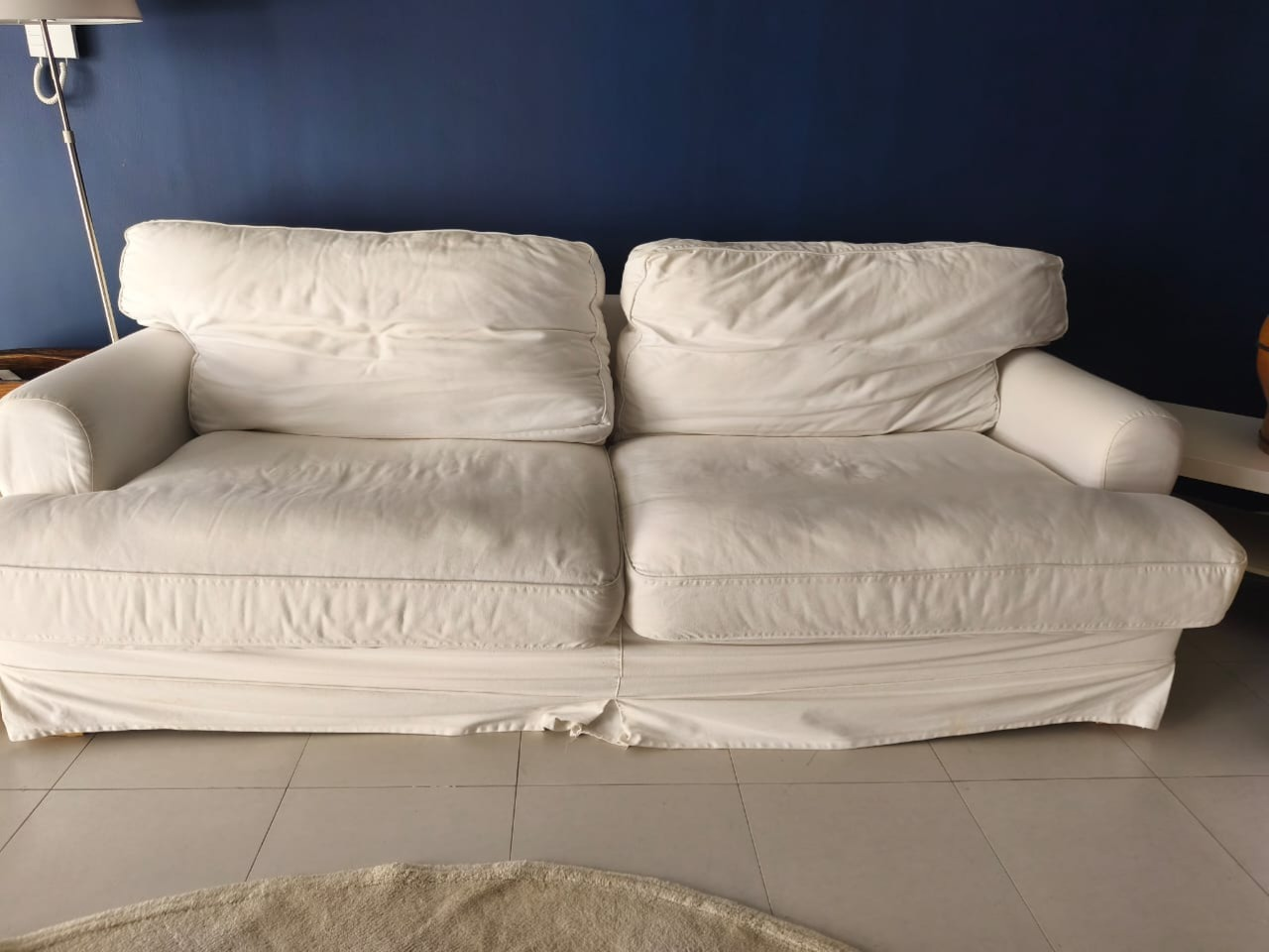 2 x White IKEA Sofas