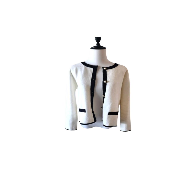 Knitted White Cardigan