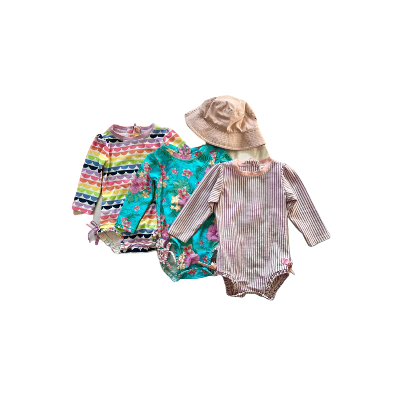 Pack of 3 Baby Swimsuit UPF 50+ RUFFLE BUTTS