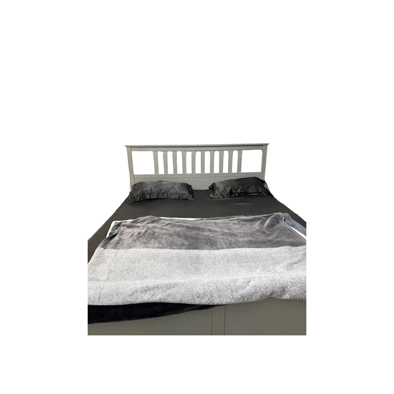 King Size Bed Gray Color with 2 bedside tables