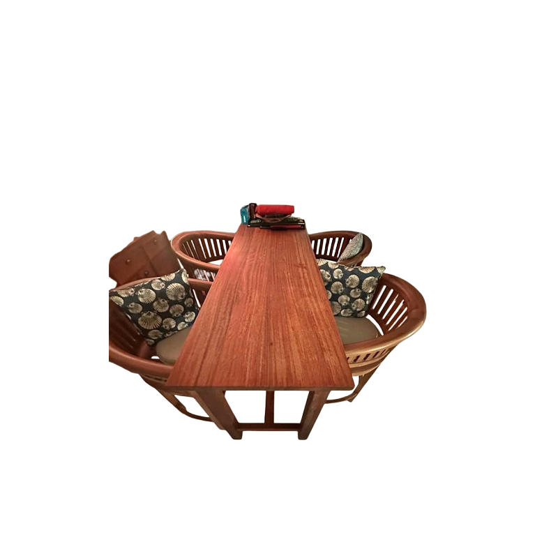 Teakwood Dining Table with 4 Bar Chairs