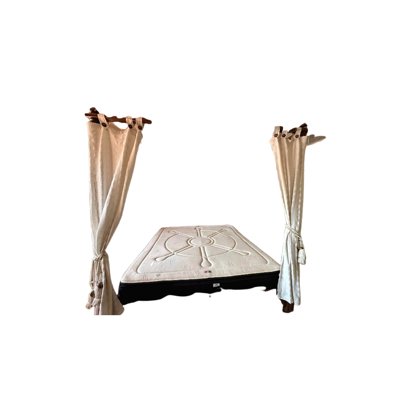 King Size Solid Wood Bed with 2 Side tables