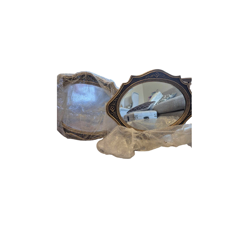 Set of Two Vintage Oval Hanging Mirrors