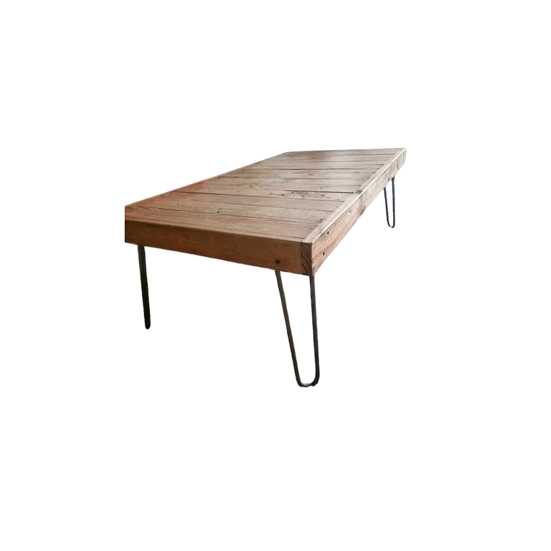 Solid Wood Coffee Table with Hairpin Legs