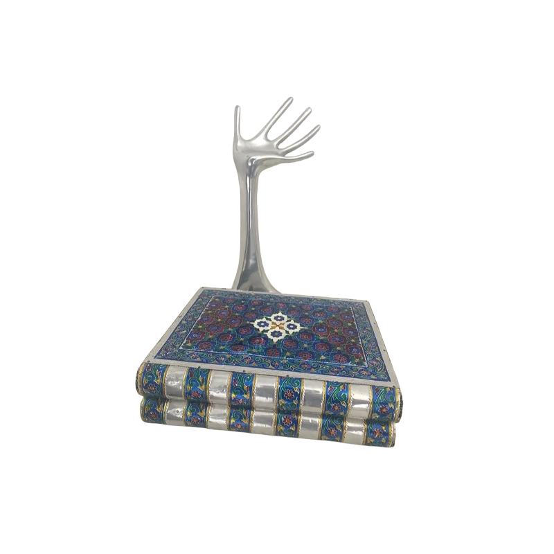 Decorative Jewelry Box & Silver Metal Necklace Hanger