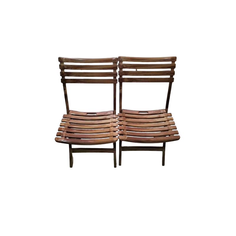 2 Wooden Design Plastic Chairs – Durable and Foldable