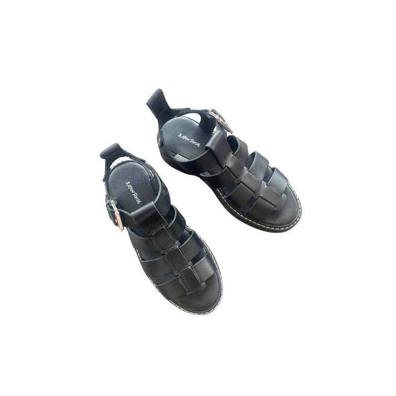 & Other Stories Black Leather Sandals with Strap – Size EUR 36