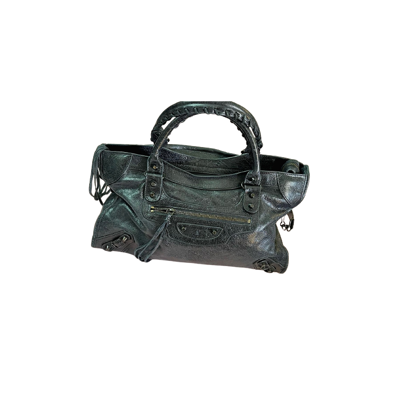 Balenciaga- Black Leather Motorcycle First Bag