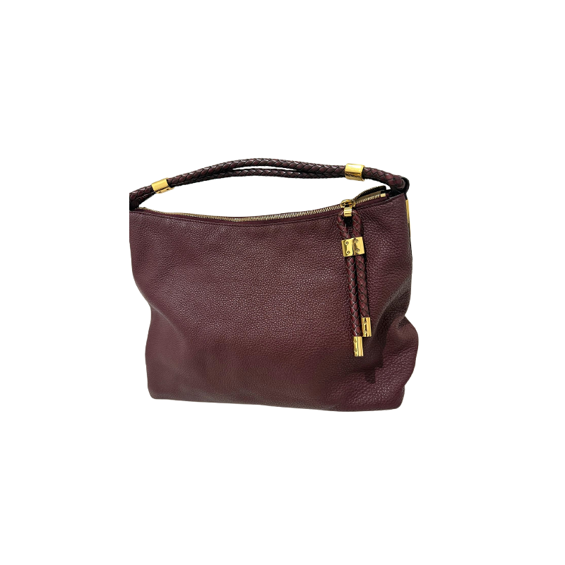 Michael Kors Lexington Pebbled Leather Shoulder Bag - Maroon, Perfect Condition