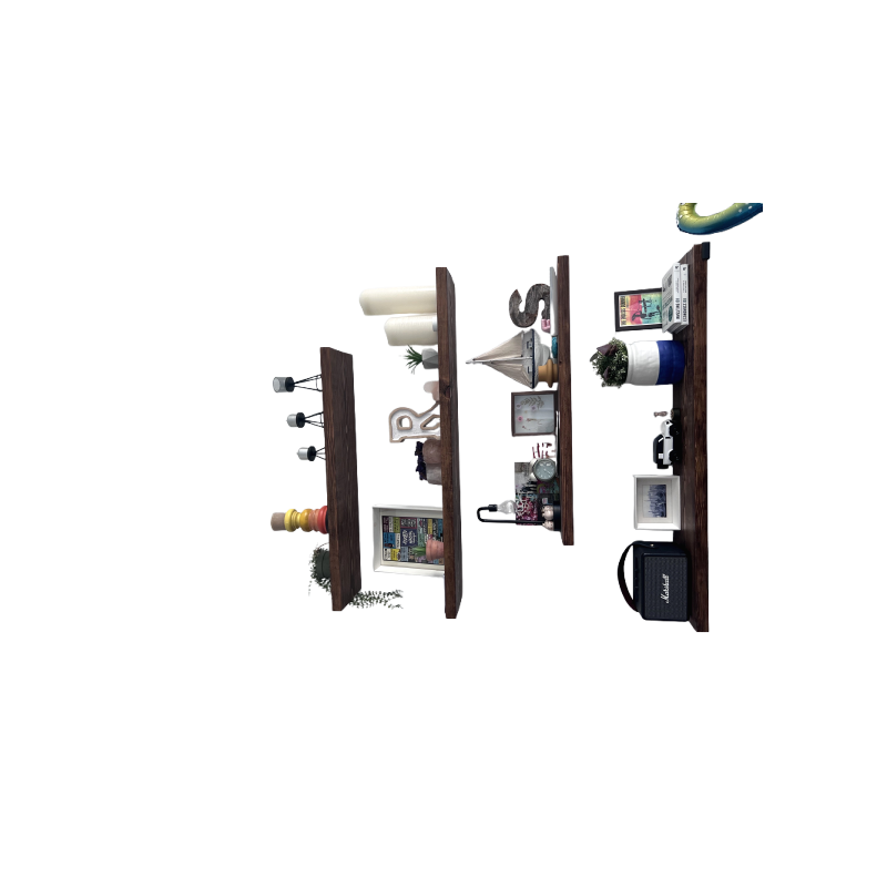 Elegant Wooden 4-Shelf Set – Includes Wall Mounting Brackets