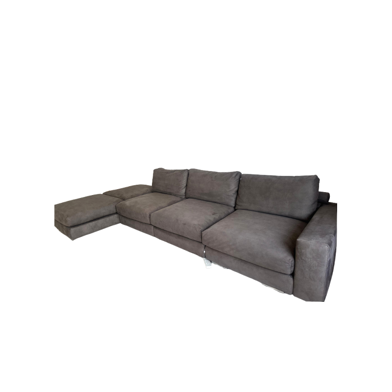 Grey natural suede modular sofa
